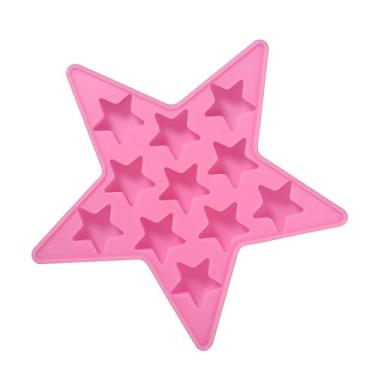 Imagem de Bandeja de Cubos de Gelo de Silicone Em Forma de Cinco Estrelas para Festas de Bar de Decoração de Bolos Exclusivos (Rosa)