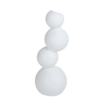 Imagem de IEUDNS Vaso de flores de cerâmica Vaso de flores simples Arranjo floral artístico Peça central decorativa Decoração para casa para festa Decoração de armário, Branco, L