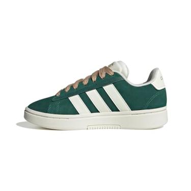 Imagem de adidas Grand Court Alpha Tênis feminino, Verde universitário/branco fora/bege mágico, 37