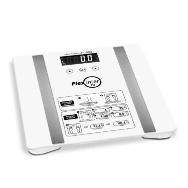 Imagem de Balança Digital Corporal Com Bioimpedancia Mede 6 Servicos Branco