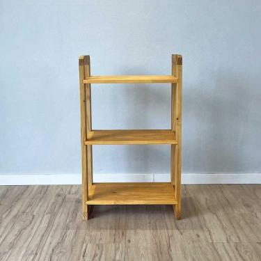 Imagem de Aparador de Madeira Pinus Linea de 3 Prateleiras Slim Nozes - ArtFacto