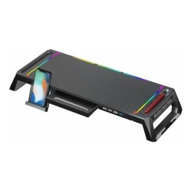 Imagem de Base Suporte Para Elevar Monitor Albatroz 4 Portas Rgb Usb
