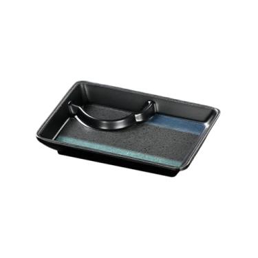 Imagem de Panela quente e churrasqueira especial durável delicada imitação de melamina porcelana prato de lanche multi-grade - prato de duas grades de 16,5 cm