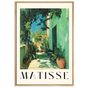 Imagem de Arte de parede em tela vintage Henri Matisse verde abstrato janelas paisagem pôster Henri Matisse arte de parede verde abstrato fazenda plantas botânicas imagens galeria moderna exibição impressão