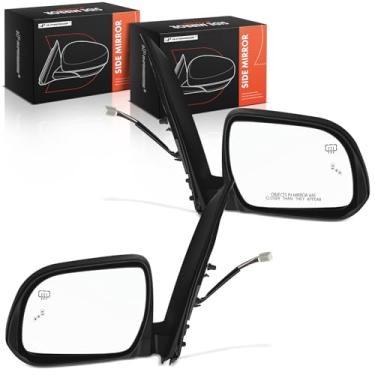 Imagem de A-Premium Par (2) espelhos retrovisores elétricos do lado do motorista e do passageiro - compatível com Toyota Sienna 2013-2014 - Retrovisor retrovisor externo preto dobrável manual aquecido com