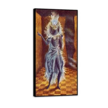 Imagem de Remedios Varo Pinturas em tela O Minotauro Surrealismo Arte de Parede Artistas Famosos Impressões de Arte para Decoração de Parede Sala de Estar Quarto Escritório 100x50 cm Moldura Preta