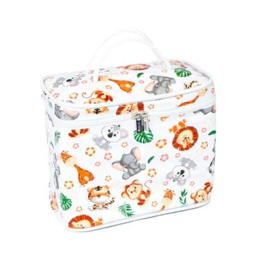 Imagem de Bolsa Térmica Frasqueira Impermeável, 2,78L a 15L, Alças Resistentes, Térmica Quente/Fria, Lisas e Estampadas (Laranja Estampada, 7 Litros)