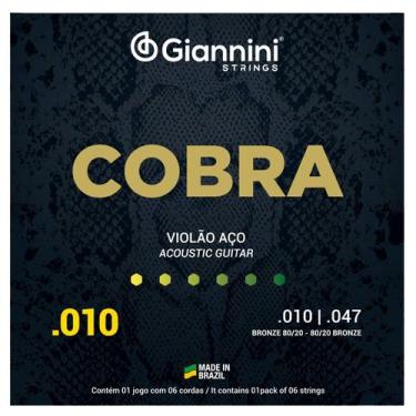 Imagem de Jogo De Cordas Giannini Violão Aço Bronze 80/20 Extra Light 0.10