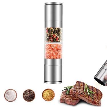 Imagem de Moedor Sal Grosso Pimenta Reino Tempero Condimento Gourmet 2 em 1 Conj
