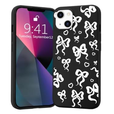 Imagem de CozyNestCY Linda capa com laço branco para iPhone 14 Kawaii feminino laço macio capa de telefone protetora estética para mulheres meninas slim fit gel borracha anti-arranhões