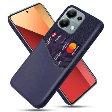 Imagem de Capa para Xiaomi Redmi Note 13 PRO 4G,Tela e tampa de couro PU,Antideslizante,360°cobertura completa à prova de choque com 1 slot de cartão atrás,Prevenção de queda-Blue