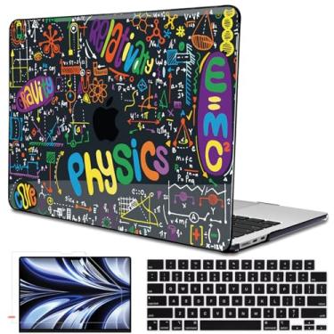 Imagem de LCMOCICO Compatível com MacBook Air 13,6 polegadas A3240 M4 A3113 M3 A2681 M2 Chip versão 2025 2024 2023 2022, capa rígida de plástico com padrão preto cristal para Mac 13,6 M4, físico-química