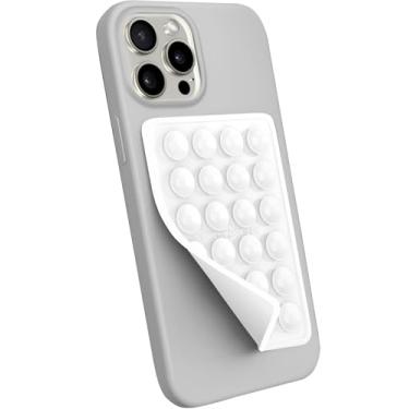 Imagem de Suporte de celular com ventosa StickyGrippy, acessório adesivo de silicone para iPhone e Android, suporte de celular com espelho para chuveiro e brinquedo Fidget viva-voz, vídeos e selfies do TikTok