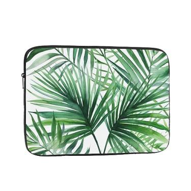 Imagem de Capa para laptop em aquarela com folhas de palmeira, bolsa para laptop, à prova de choque, capa protetora para notebook de 17 polegadas