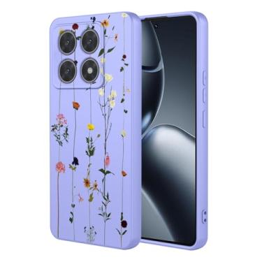 Imagem de KOARWVC Capa de telefone para Xiaomi 14T Pro, 2407FPN8EG capa fofa estampa de flores design fino protetor macio TPU bumper capa de telefone para Xiaomi 14T Pro Purple Garden