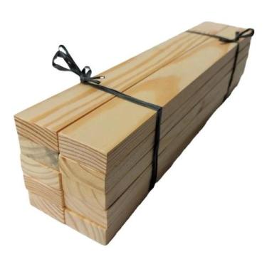 Imagem de Kit com 10 Ripas de Madeira Pinus Aplainadas  50cm x 5cm x 2cm  - mtn