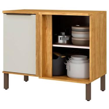 Imagem de Armário de Cozinha para Canto Amélia 1 Porta 1 Prateleira Marrocos/Off