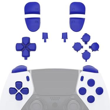 Imagem de eXtremeRate Conjunto Completo De Botões Substituição Compatível Com O Controle Ps5 Edge, Direcionais Azuis, Opções Compartilhamento, Frontais, R1, L1, R2, L2, Gatilhos Do - Sem