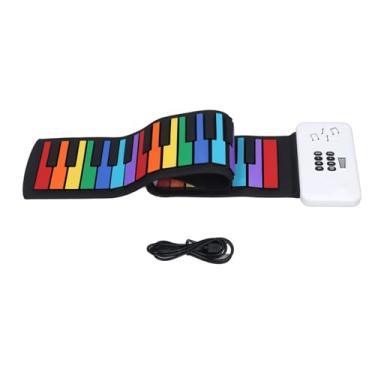 Imagem de 49 key roll up piano portátil impermeável teclado eletrônico dobrável com 500mAh Battery Colorful Silicone Design for Kids Music Learning