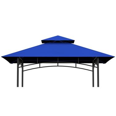 Imagem de Cobertura de teto para churrasqueira de substituição para gazebo - cobertura de teto de barraca de churrasco externa de camada dupla adequada para modelo L-GG001PST-F (azul)