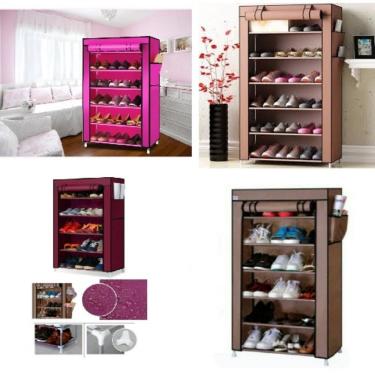 Imagem de Sapateira Gigante 6 Prateleiras Armario Organizador Guarda Roupa Estante Portatil Desmontavel Tenis Calçados Com Ziper