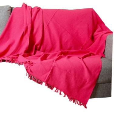 Imagem de Manta 3,00M x 1,80M Sofá King Grande Grossa Decoração Sala Protetora Decorativa Colcha Coberta(Rosa Pink (3,00M x 1,80M))