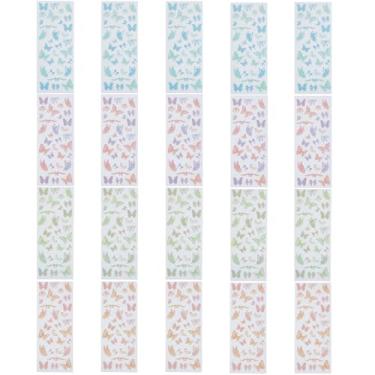 Imagem de NICENEEDED 20 folhas de adesivos coloridos decorativos, adesivos autoadesivos Kpop Photocard, adesivos de artesanato borboleta nuvem para bricolage