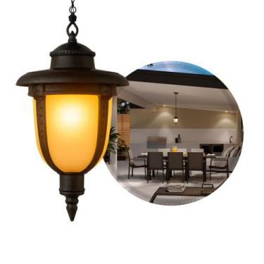 Imagem de Pendente Colonial Toulouse Class Preto C/ Vidro Tipo Murano AC210T ST3