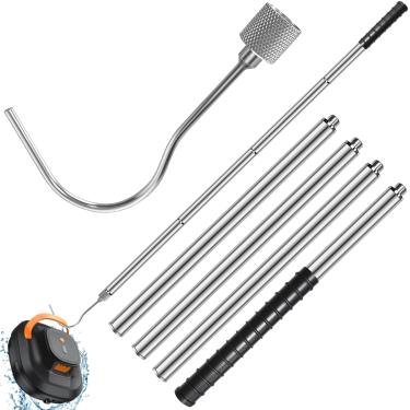 Imagem de Elefama Ganchos de piscina para postes e poste de limpeza de piscina ajustável de 1,5 m para aspirador de pó de piscina para piscinas enterradas, acima do solo, rede de escumadeira, escova, cabeça de