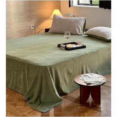 Imagem de Lençol De Flanela Apenas Twin Queen King Velvety Soft Heavyweight 1-piece Top Sheet Respirável E Confortável Lençol, Yellow, 160x230cm