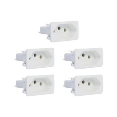 Imagem de 5 Tomada Margirius Para Cx. Embutir Padrão Weg 10/20A Branca