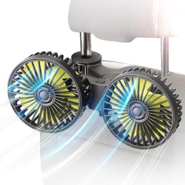 Imagem de Ventilador de carro Ouffun Dual Head USB Car Seat 360 giratório de 3 v