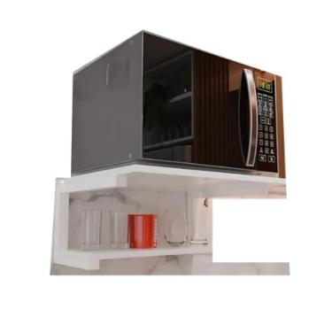 Imagem de Prateleira Multiuso De Parede 60cm Para Micro-ondas Impressora Airfryer MDF(Branco)