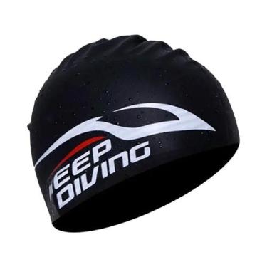 Imagem de Touca De Natação De Silicone À Prova D'água, Elástica, Leve E Confortá