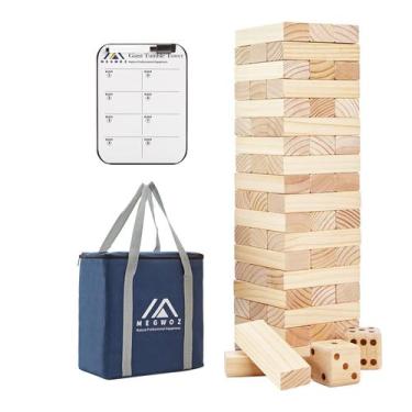 Imagem de Giant Tumble Tower Megwoz de 1,3 m de madeira com dados e placar 57 un