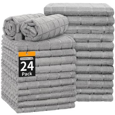Imagem de Toalhas de mão HOMERHYME Microfiber Grey, pacote com 24, 25x15cm