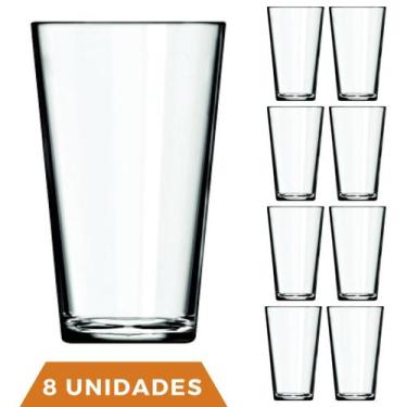 Imagem de Jogo 8 Copos Cairo 350ml Agua Vidro Transparente Suco Nadir - NADIR FI