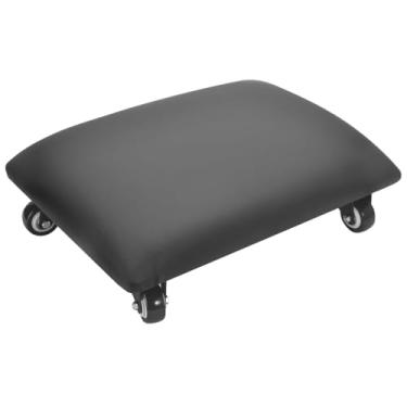 Imagem de Banqueta com rodinhas baixas, assento baixo de rolo, banco baixo com roda, cadeira baixa, mini banquetas móveis para casa, escritório, garagem, pedicure, mecânico, limpeza de piso (preto)