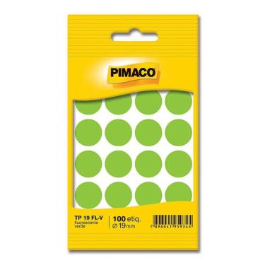 Imagem de Etiqueta adesiva TP19 verde neon Pimaco