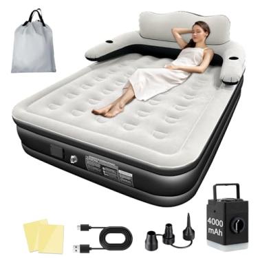 Imagem de Colchão Inflável de Ar Queen Double com Apoio às Costas,200cm×150cm×40cm, 2025 NEW Actualizar a Qualidade, com Bomba Rápida Inflação/Deflação, Terno Comfort, Camping, Viagem, Portátil Impermeável