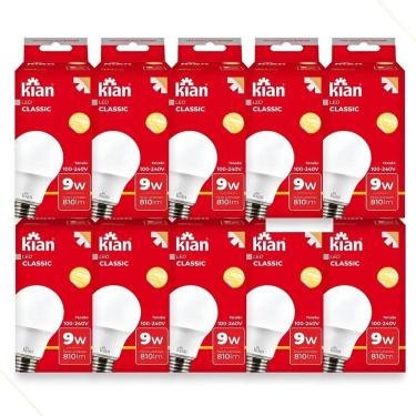 Imagem de 2X Kit 10 Lâmpada Bulbo Led 9W Amarela 3000K Bivolt Kian
