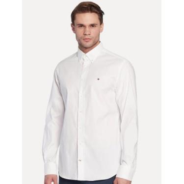 Imagem de Camisa Tommy Hilfiger Masculina Regular Core Oxford Branca, XXL/GGG