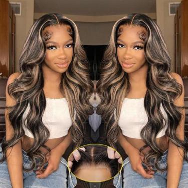 Imagem de Wigs Recommtic Highlight Human Hair, sem cola, loiro mel de 24 polegad