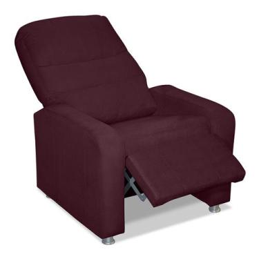 Imagem de Poltrona Decorativa Do Papai Reclinável Confortável Suede - LM Decor -