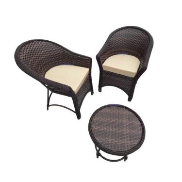 Imagem de Conjunto Cadeiras e Mesinha de Centro 2 Cadeiras e 1 Mesinha Varanda F