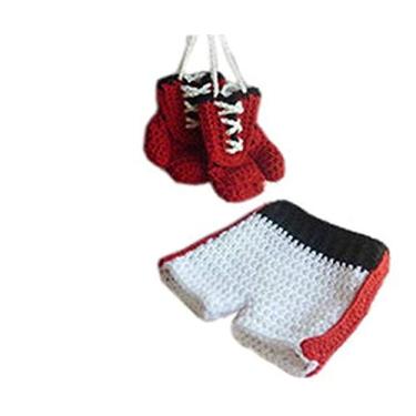 Imagem de Luvas boxer de crochê Pinbo para fotos de bebês