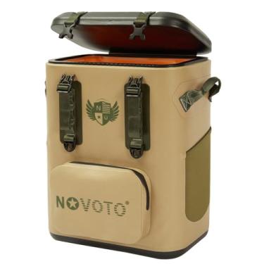 Imagem de Novoto Mochila magnética térmica térmica com 30 latas, bolsa térmica térmica para homens e mulheres, sem zíper, à prova d'água, com laterais macias para praia, almoço, piquenique, caiaque, carro,