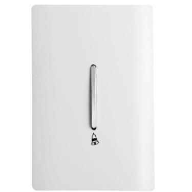Imagem de Pulsador Para Campainha Vertical Cromada Com Placa 4x2 Branca - Dc-120017 - Novara