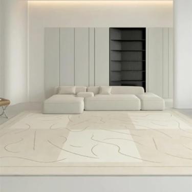 Imagem de Tapete minimalista para sala de estar, abstrato, geométrico, decorativo, macio, confortável, para quarto, fácil de cuidar, para mesa de centro (160 x 200 cm (62 x 78 pol.)/jds-250725001251)