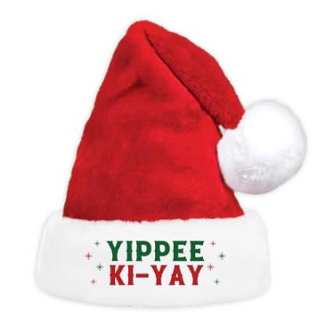 Imagem de IDEAPRON Funny Christmas Hat, Die Hard Santa Hat, Yippee Ki-Yay Holiday Hats for Xmas Party Supplies, Winter Head Wear for Men Women, Die Hard Merch Gifts, White Elephant Gifts Stocking Stuffers